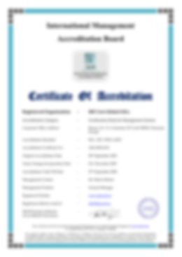 Certificat de acreditare IMAB (anonimizat)