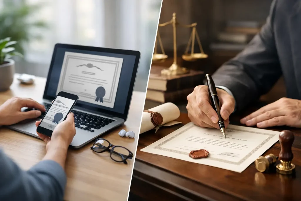 Certificare online vs clasică: ce alegi?
